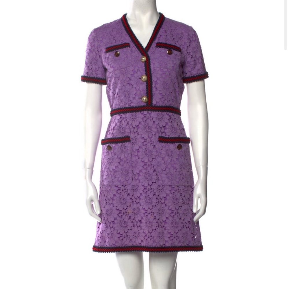 Elegant Purple Lace Dress